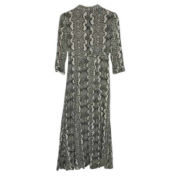 Zara S Premium Snake Python Print Long Midi Shirt Dress Blogger Fav - Picture 3 of 11